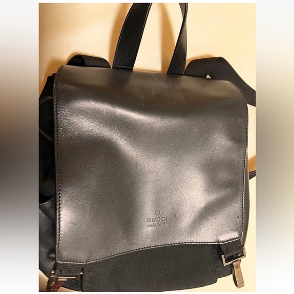 Gucci Black Leather and Fabric Men's Backpack - Picture 5 of 6